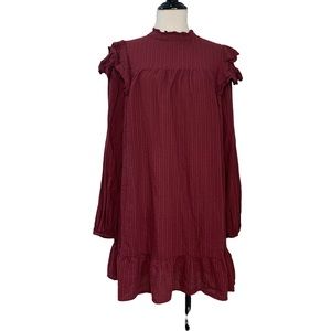 Wild Fable Frilly Maroon Dress Shirt